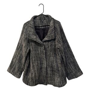 Eileen Fisher wool tweed button front peacoat size Xl